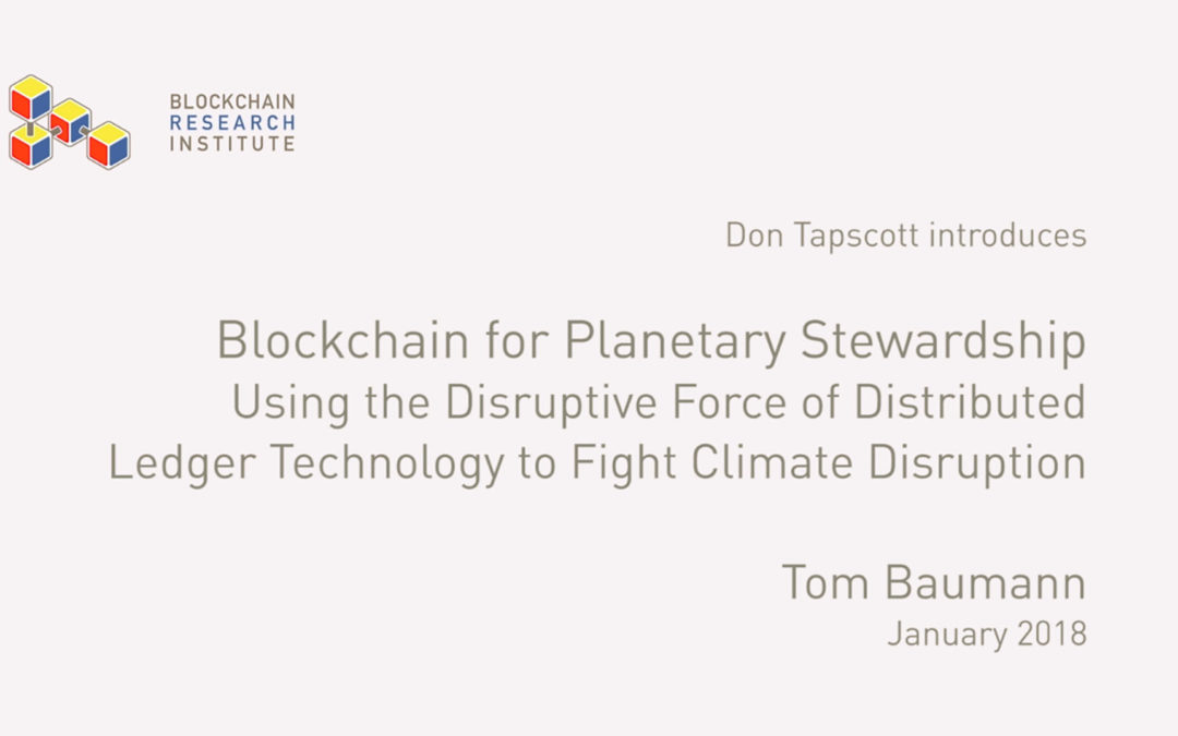 Blockchain for Planetary Stewardship, Part 2/2