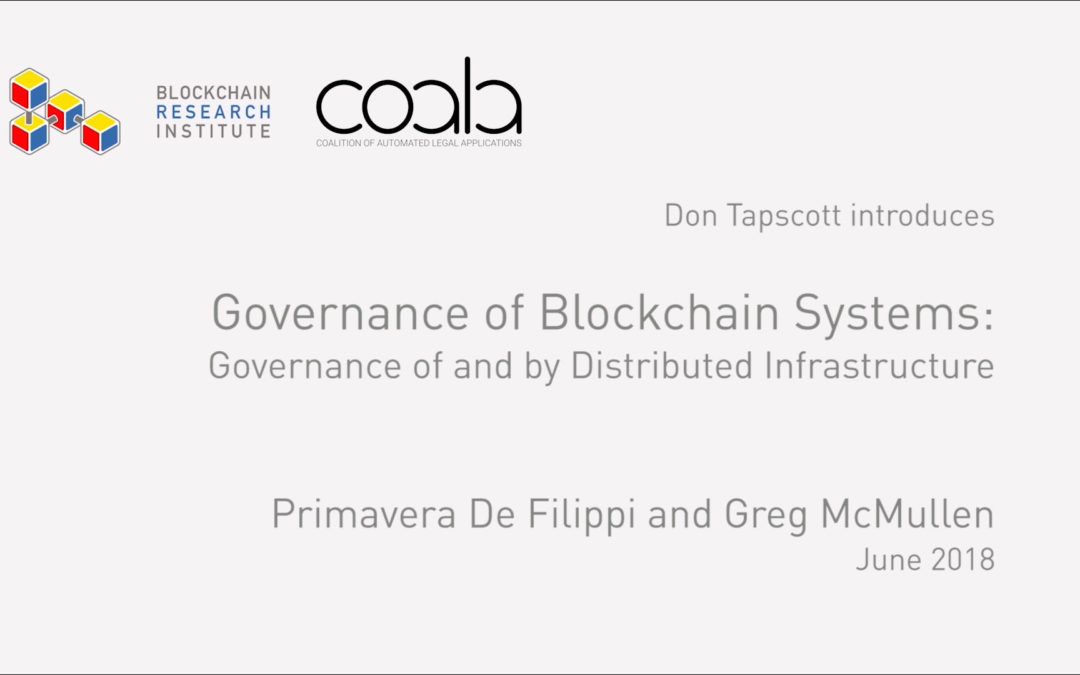 Governance Of Blockchain Systems
