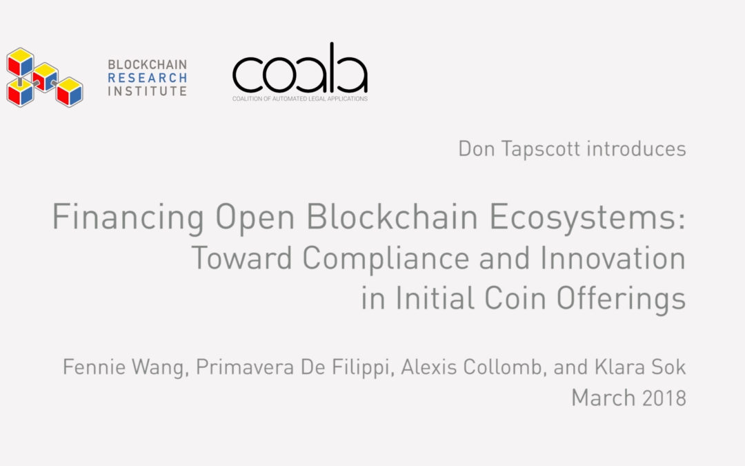 Financing Open Blockchain Ecosystems