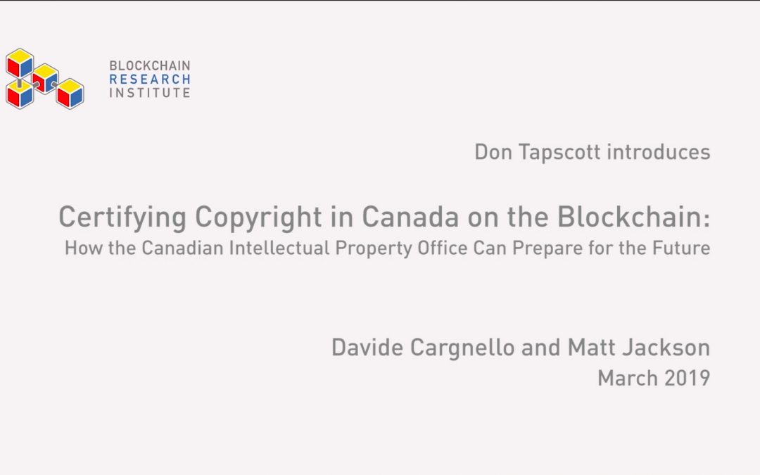 Certifying Copyright in Canada on the Blockchain